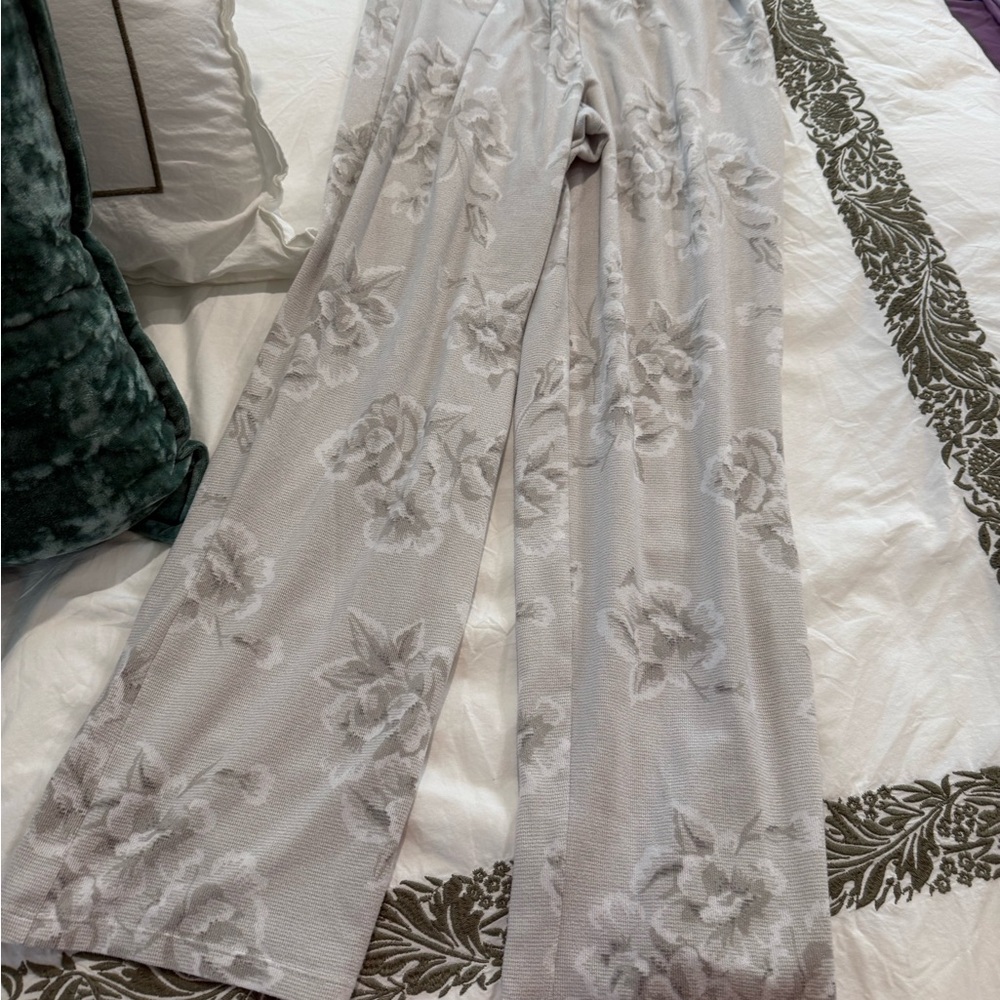 Charter Club Gray Floral Pajama Pants and top set